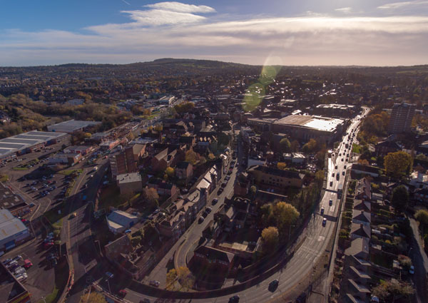 Aerial view of Stourbridge