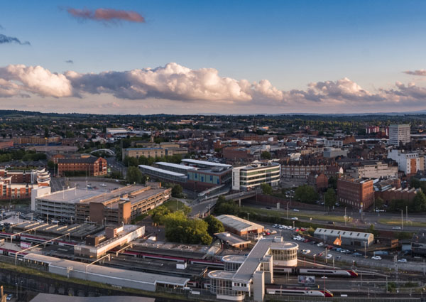 Aerial view of Wolverhampton