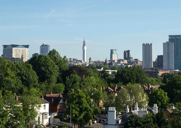 Property auctions Birmingham - Birmingham Skyline taken from Edgbaston